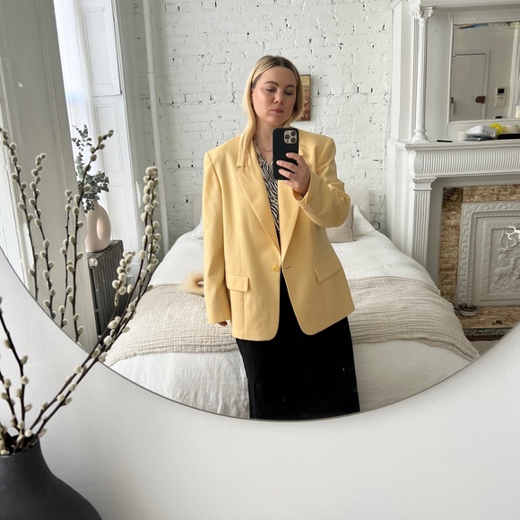 Vintage butter yellow Pendelton Wool Blazer Sz L - Picture 2 of 5
